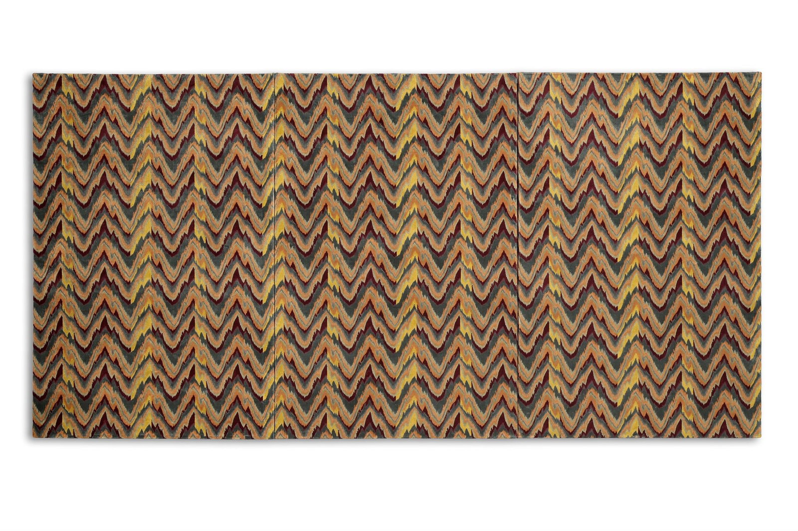 † A SET OF THREE 'HESKETH' SUMMER BLUES WOVEN FABRIC PANELS, BY WATTS 1874, CONTEMPORARY (1 of 4)