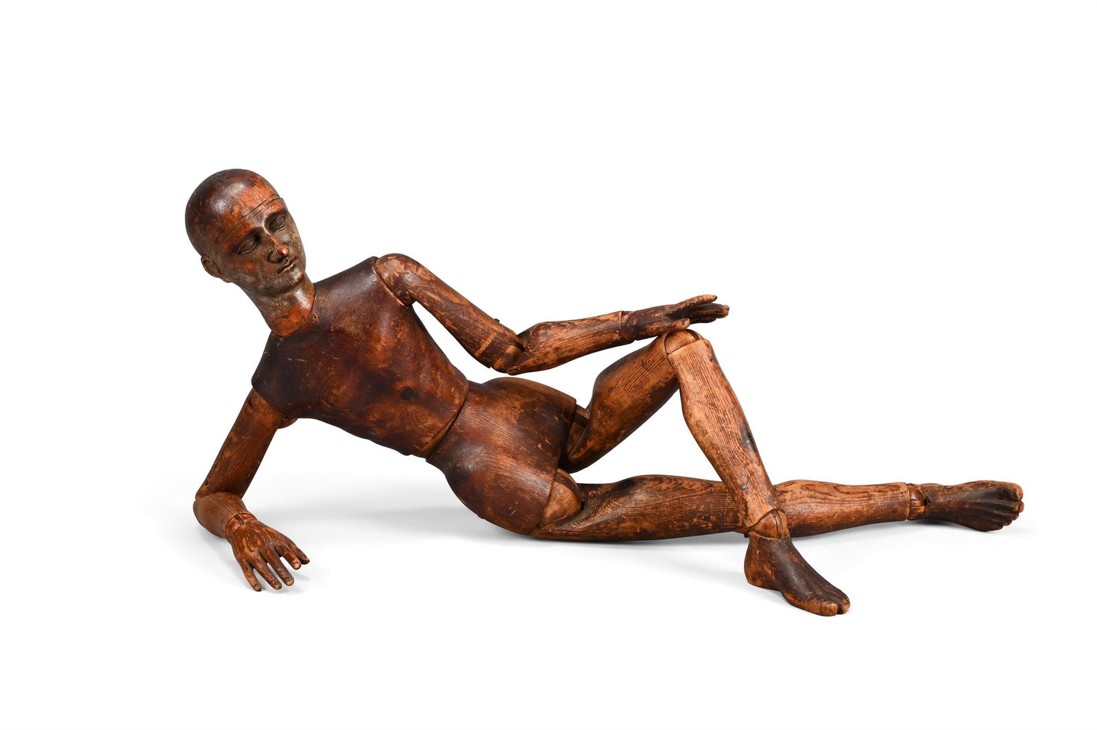A WAXED PINE ARTICULATED ARTIST'S LAY MODEL, 19TH CENTURY (1 of 4)