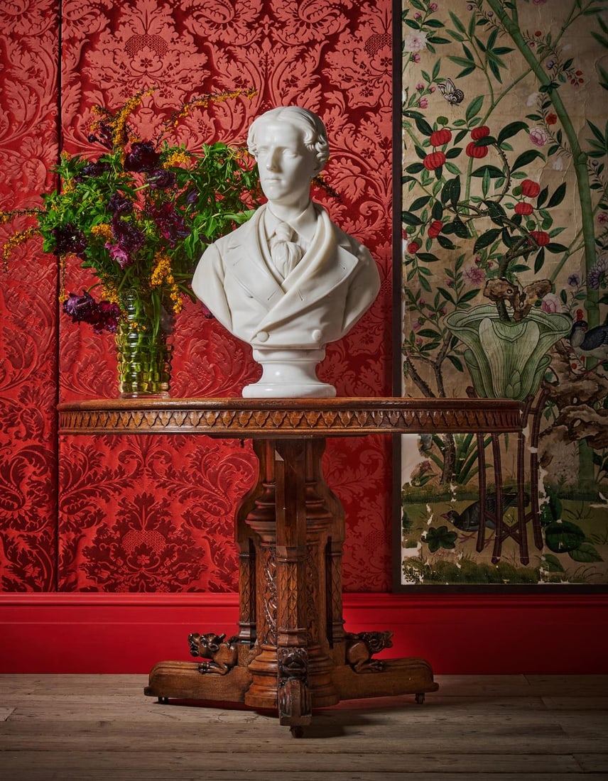 A CARVED OAK GOTHIC LIBRARY OR WRITING TABLE, POSSIBLY AMERICAN, LAST QUARTER 19TH CENTURY (1 of 5)