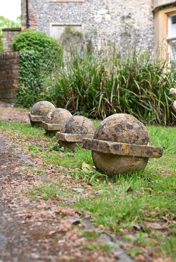 TWO PAIRS OF COTSWOLD STONE BALL FINIALS, 19TH CENTURY (1 of 1)