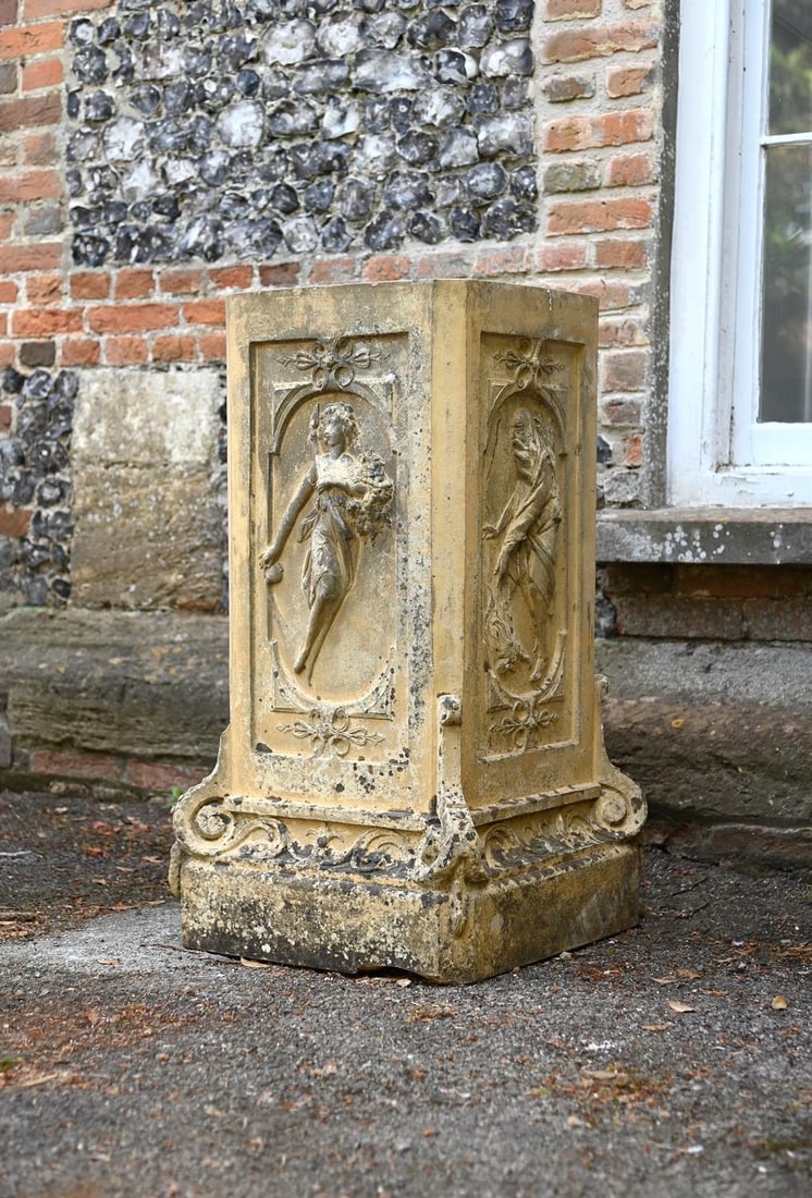 A RARE COALBROOKDALE NEOCLASSICAL TERRACOTTA PEDESTAL, CIRCA 1861-1870 (1 of 1)
