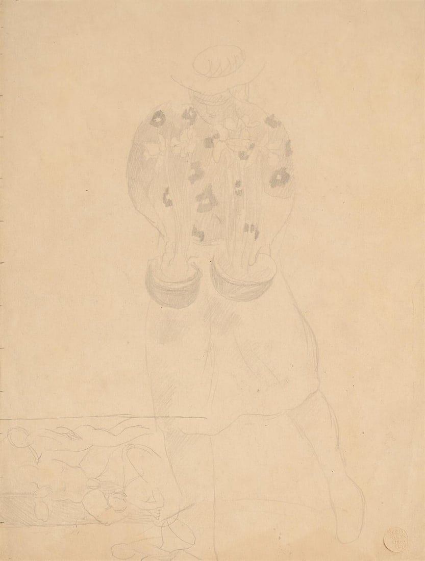 λ SIR STANLEY SPENCER (BRITISH 1891-1959), A GARDENER CARRYING POTS OF NARCISSUS: λ SIR STANLEY SPENCER (BRITISH 1891-1959)A GARDENER CARRYING POTS OF NARCISSUSPencilWith artist's studio sale stamp (verso)33.5 x 24.5cm (13 x 9½in.)Provenance: Sale, Christie's London, The 