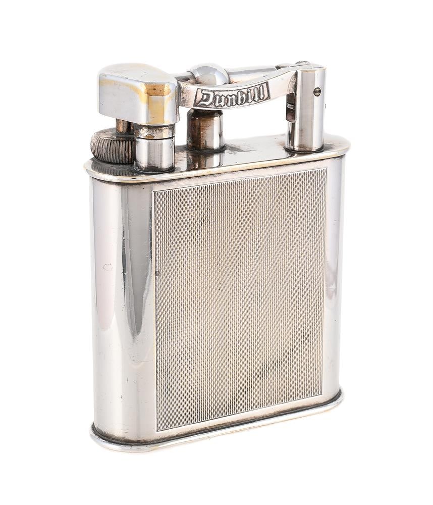 DUNHILL, AN ART DECO SILVER PLATED TABLE LIGHTER (1 of 1)