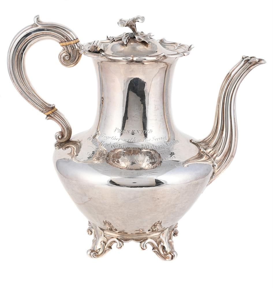 Y A VICTORIAN SILVER COFFEE POT: Y A VICTORIAN SILVER COFFEE POT