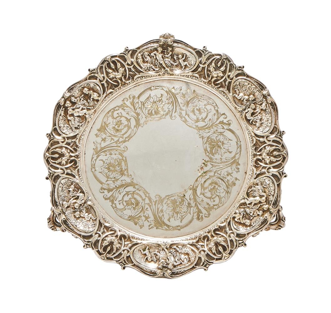 AN ELECTRO-PLATED SHAPED CIRCULAR SALVER - 2