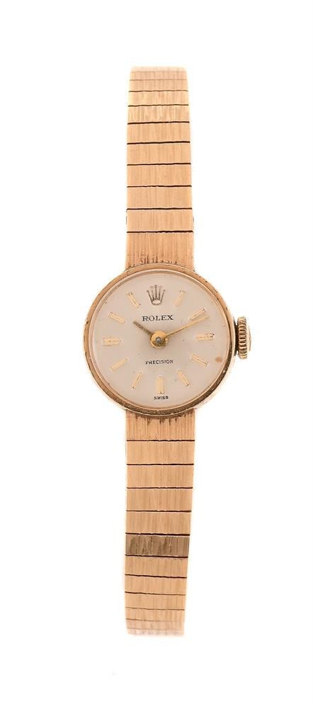 ROLEX, A LADY'S 9 CARAT GOLD BRACELET WATCH: ROLEX A LADY'S 9 CARAT GOLD BRACELE
