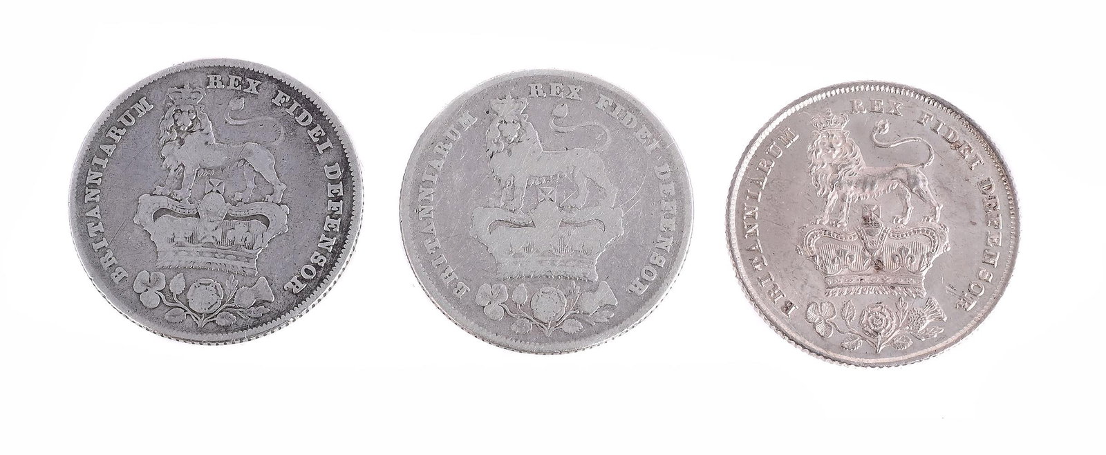 GEORGE IV, SHILLINGS 1826 (3) (S 3812): GEORGE IV SHILLINGS 1826 (3) (S 3812) One good extremely fine, others fine (3)