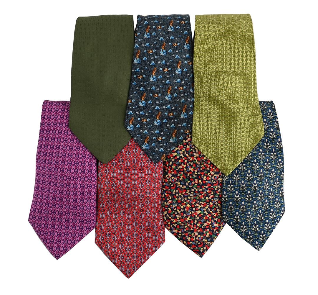 HERMÈS, SEVEN SILK TIES (1 of 1)