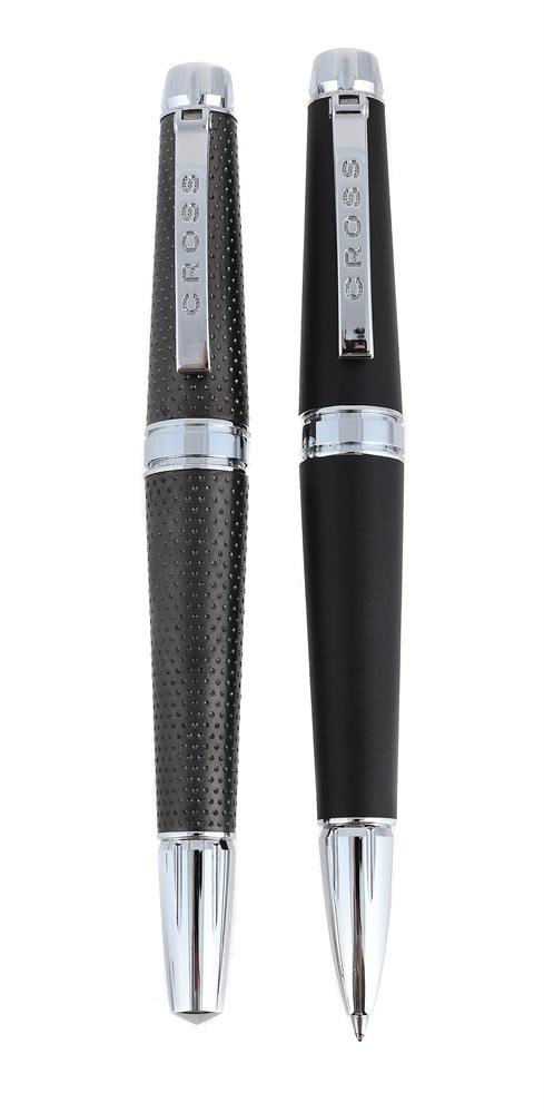 CROSS, C-SERIES EXECUTIVE COMPANION, A BLACK CARBON FOUNTAIN PEN: CROSS, C-SERIES EXECUTIVE COMPANION A BLACK CARBON FOUNTAIN PEN Cap and Barrel: Carbon coloured cap and barrel with white metal cap band and clip Nib and Filling System: Medium white gold nib stamped