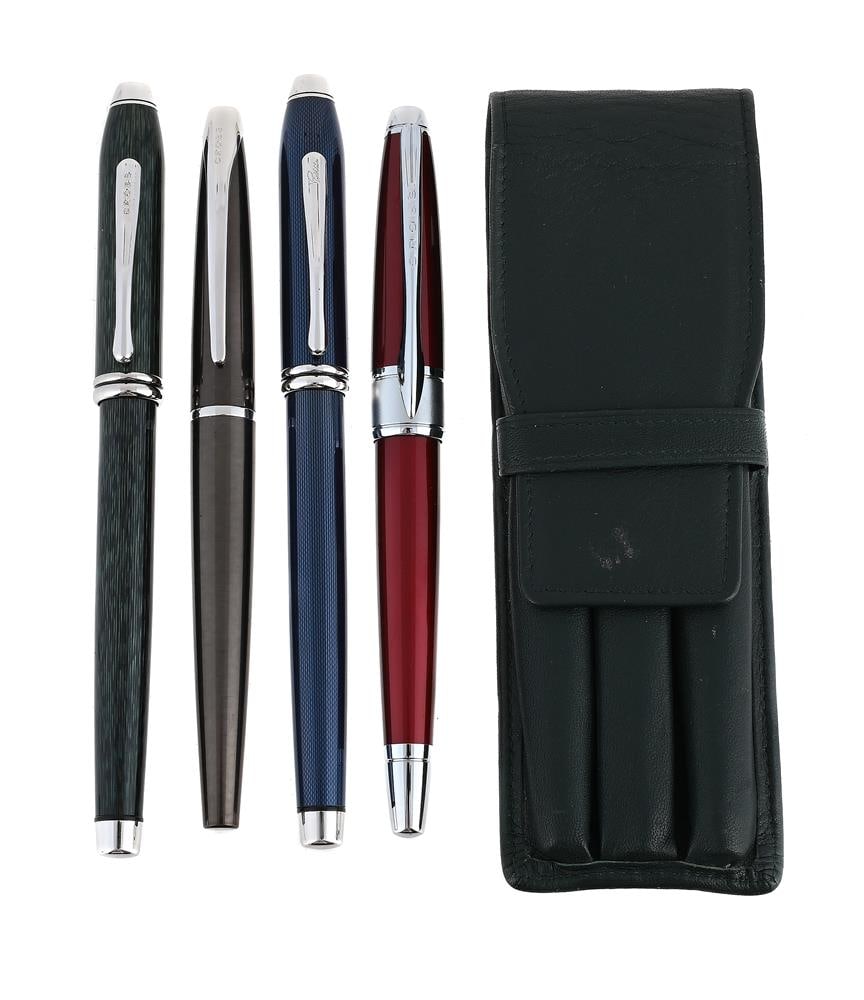 CROSS, TOWNSEND, A BLUE LACQUER ROLLERBALL - 2