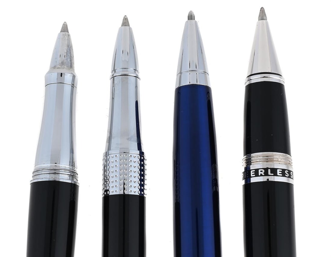 CROSS, PEERLESS 125, A BLACK LACQUER ROLLERBALL - 2
