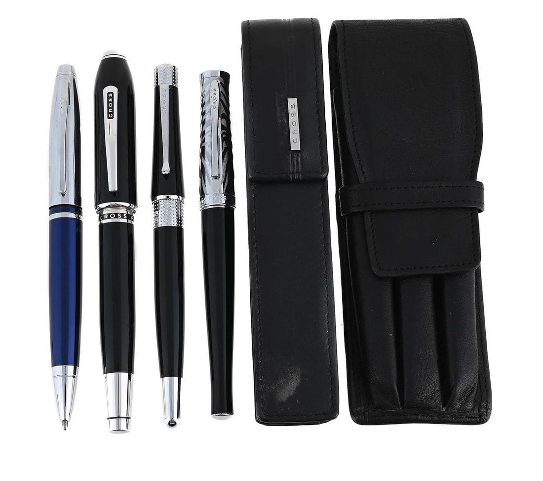CROSS, PEERLESS 125, A BLACK LACQUER ROLLERBALL - 3