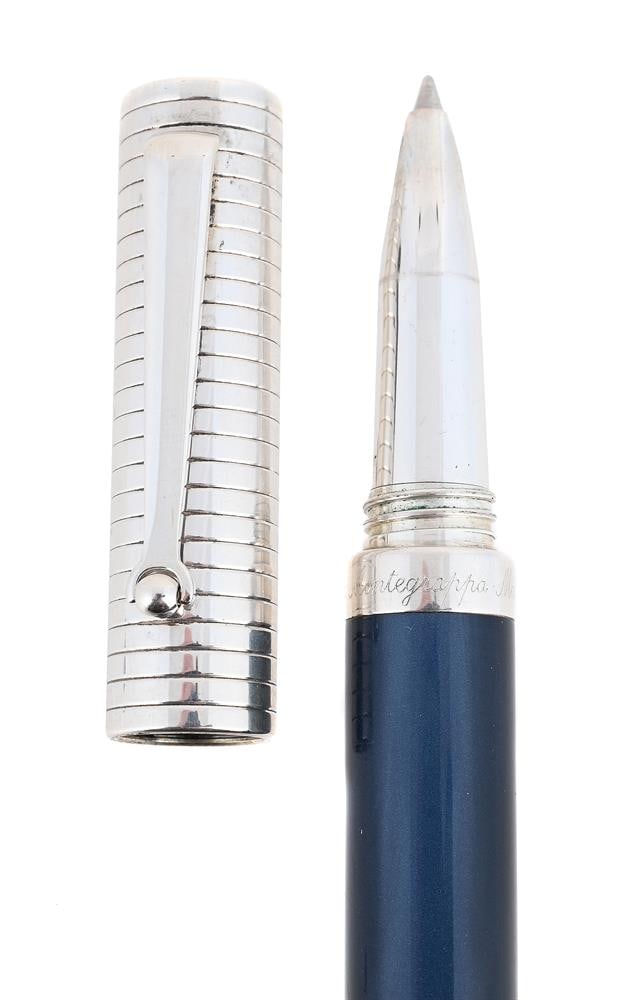 MONTEGRAPPA, ESPRESSIONE, DUETTO, A BLUE RESIN AND SILVER ROLLERBALL - 2