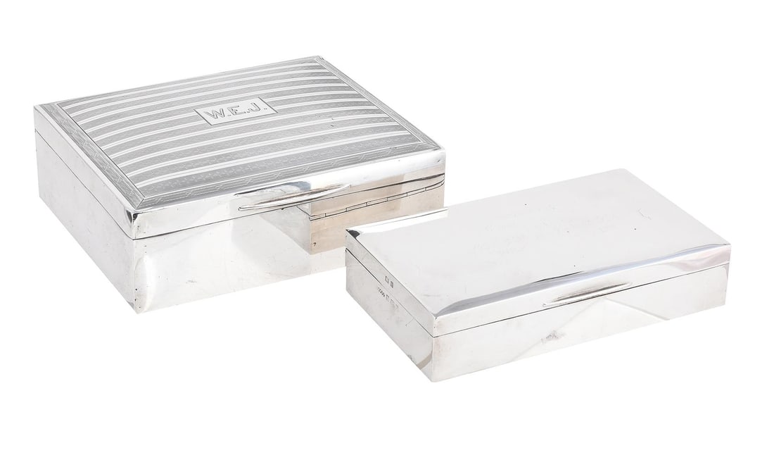 TWO SILVER MOUNTED TABLE BOXES (1 of 1)