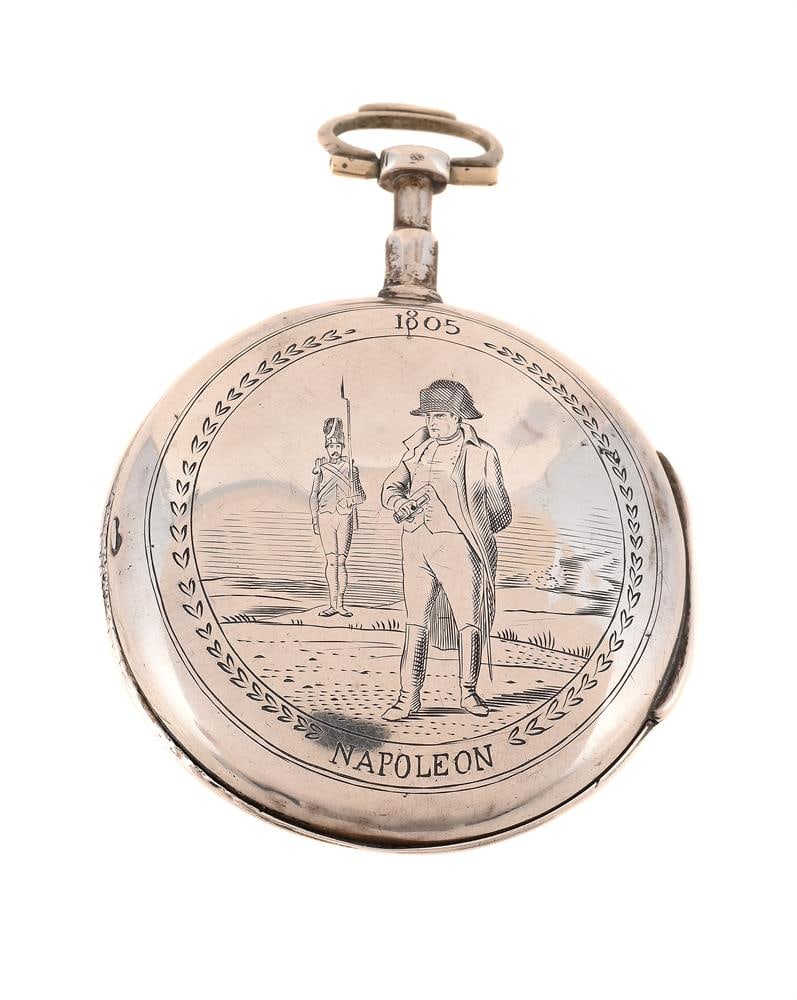 A SILVER OPEN FACE POCKET WATCH - 2