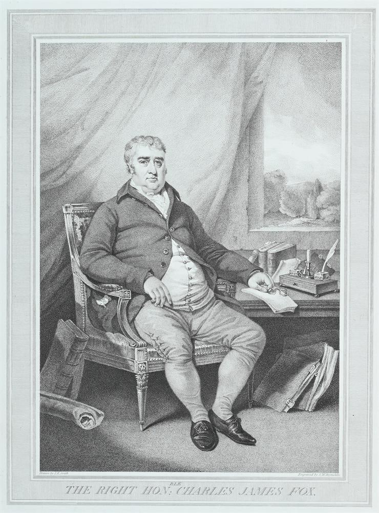 AFTER HENRY EDRIDGE & JOHN RAPAHEL SMITH, PORTRAITS OF WILLIAM PITT; CHARLES FAMES FOX; & TWO PRINTS - 6