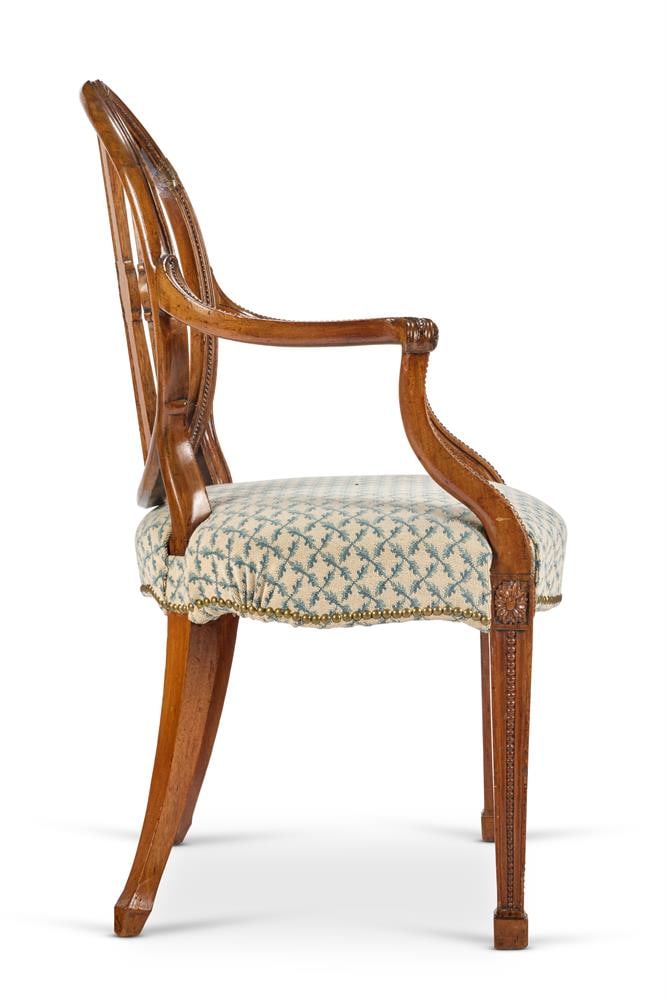 A GEORGE III CARVED MAHOGANY ARMCHAIR, DESIGN BY JAMES WYATT, CIRCA 1790 - 3
