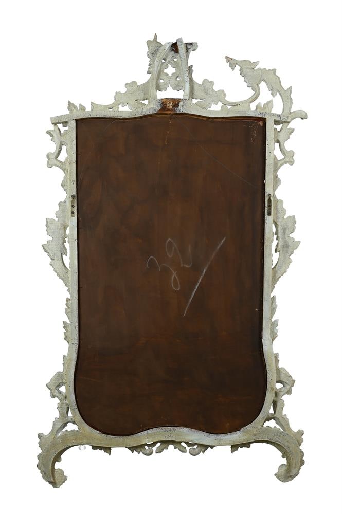A CARVED AND PAINTED WOOD ROCOCO STYLE WALL MIRROR, 20TH CENTURY - 2