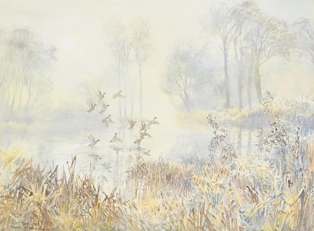 λ TIM SCOTT BOLTON (BRITISH B. 1947), MALLARD, PYTHOUSE POND - 2