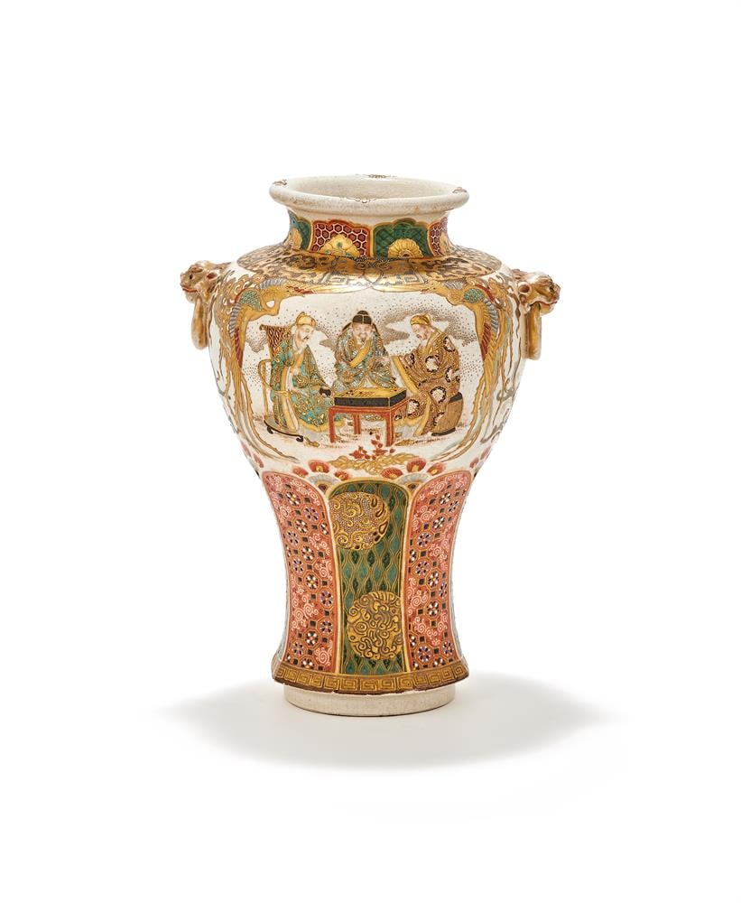 A JAPANESE SATSUMA VASE, MEIJI PERIOD - 2