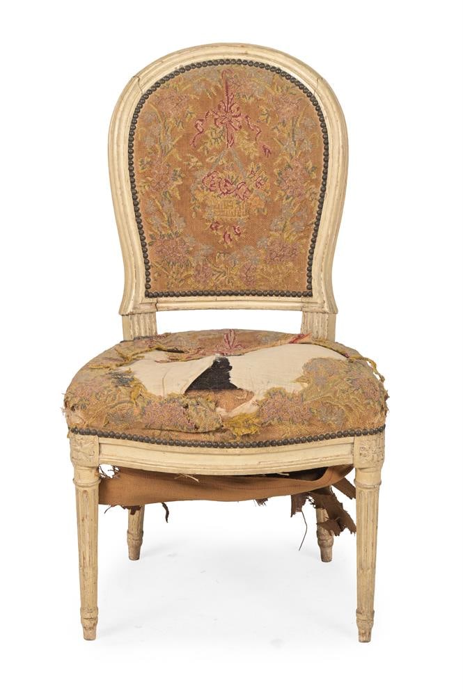 A LOUIS XVI PAINTED BEECHWOOD SIDE CHAIR, FRENCH, POSSIBLY BY GEORGES JACOB (1739-1814), CIRCA 1770 - 2