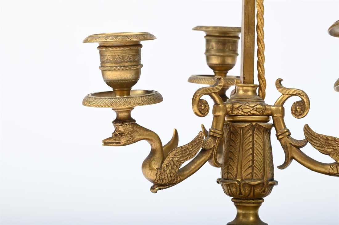 A GILT METAL DESK OR BOUILLOTTE LAMP, FRENCH, LATE 19TH CENTURY - 3