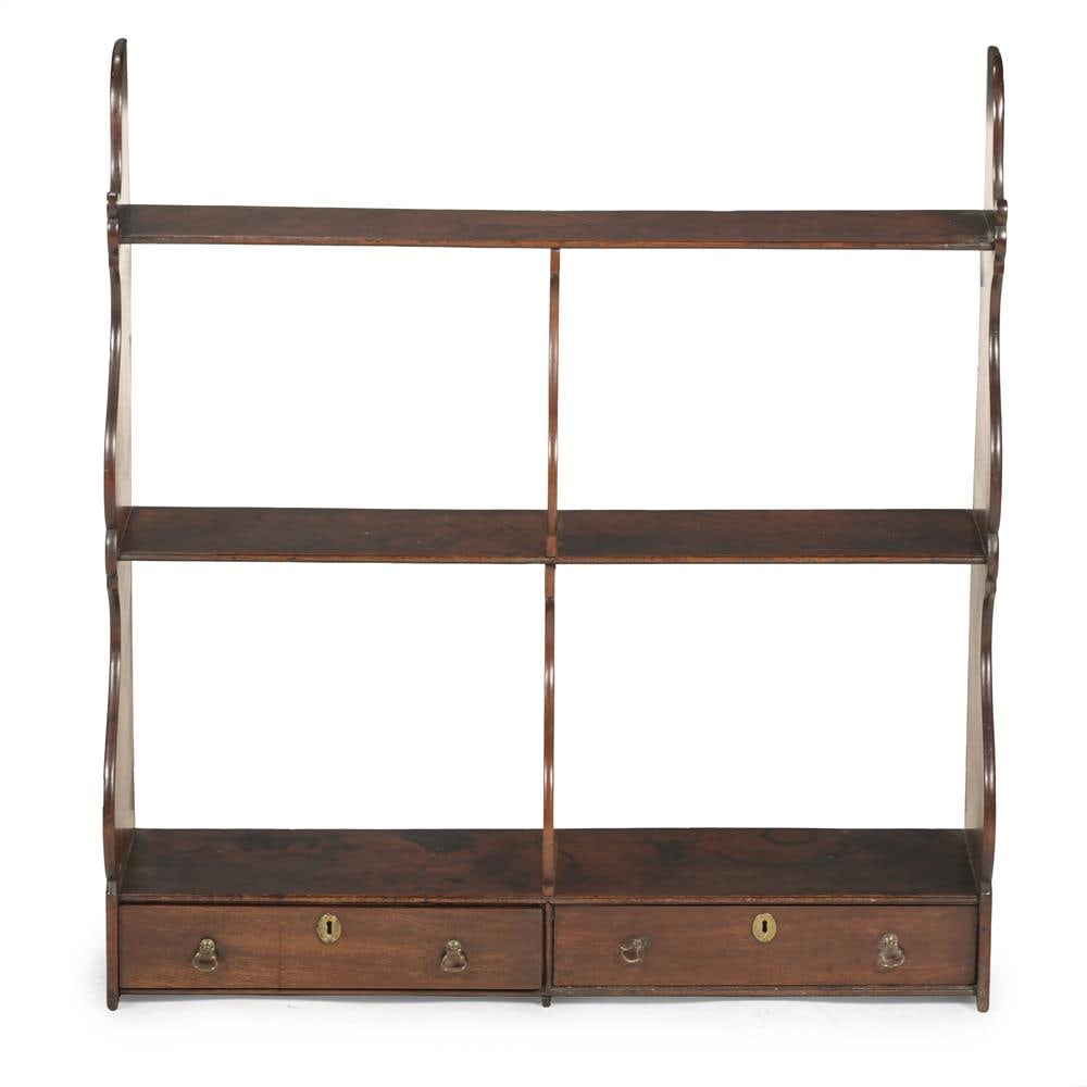 A SET OF GEORGE III MAHOGANY HANGING SHELVES, CIRCA 1780 - 2