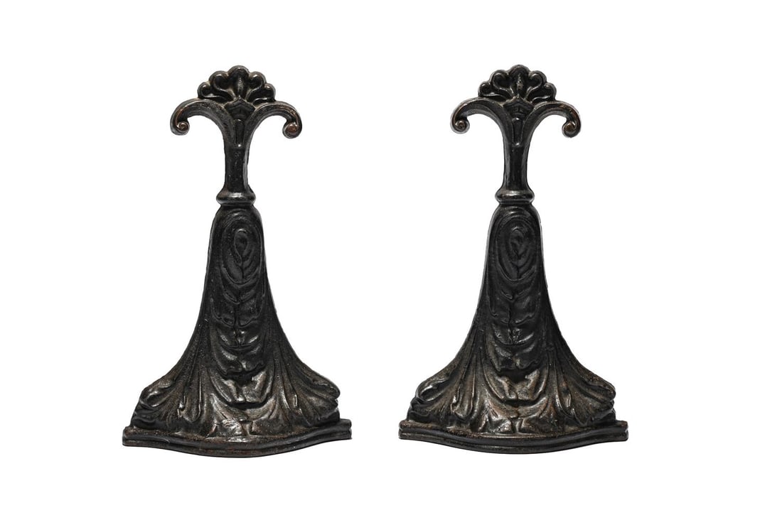 A PAIR OF VICTORIAN CAST IRON DOOR PORTERS, CIRCA 1880, BY CROSS LTD OF WEST BROMWICH: A PAIR OF VICTORIAN CAST IRON DOOR PORTERS CIRCA 1880, BY CROSS LTD OF WEST BROMWICH Each marked Cross Ltd, No.93 31cm high, 19cm wide, 9cm deep Condition Report: PLEASE NOTE: ALL LOTS ARE LOCATED AT