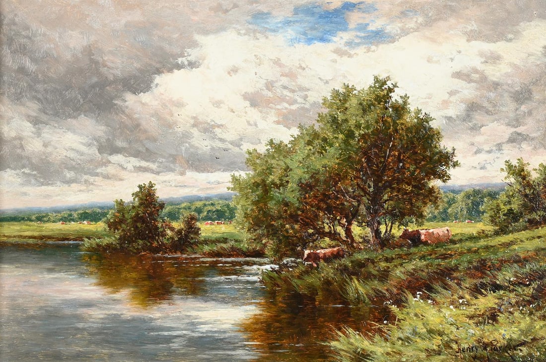 HENRY H. PARKER (BRITISH 1858-1930), THE RIVER WEY, RIPLEY - 2