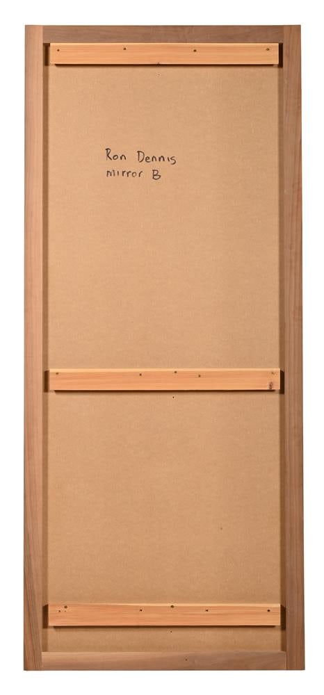 A WALNUT RECTANGULAR WALL MIRROR, MODERN - 2