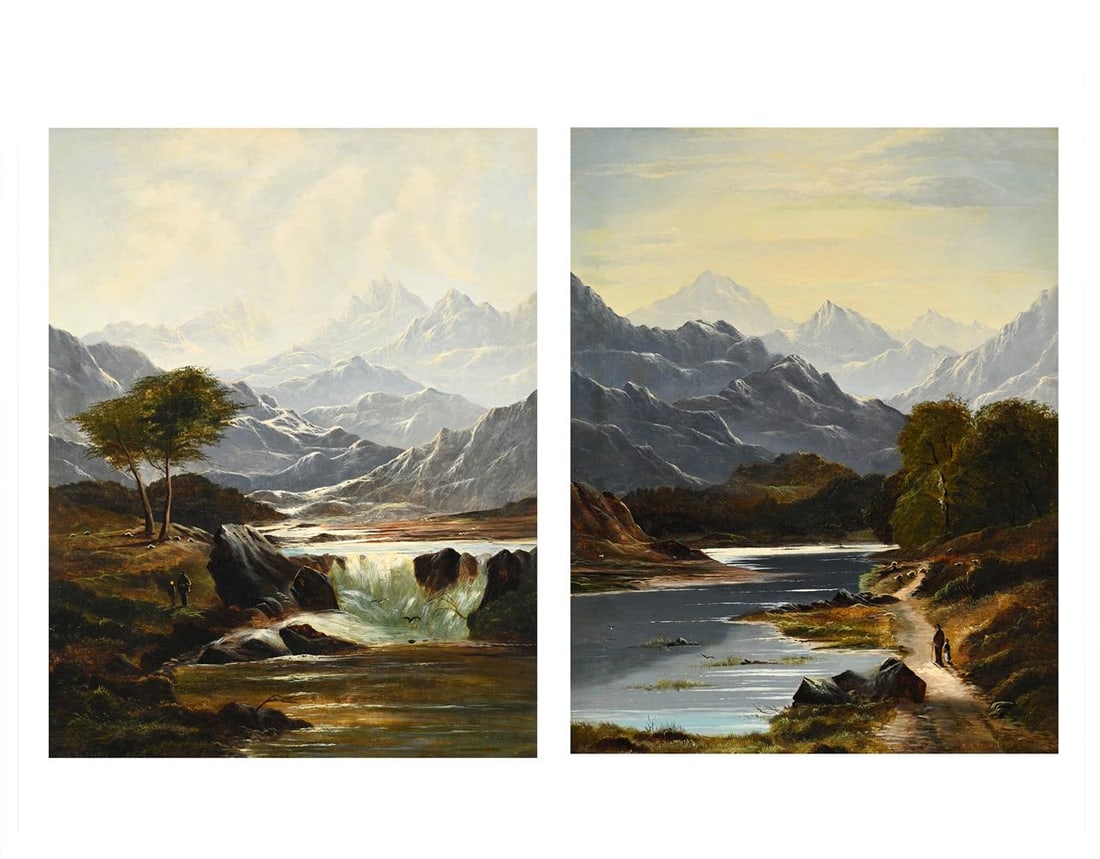 G*** F*** LESLIE (BRITISH 19TH CENTURY), HIGHLAND LANDSCAPES (2): G*** F*** LESLIE (BRITISH 19TH CENTURY) HIGHLAND LANDSCAPES Oil on canvas, a pair One signed and dated '1899' (lower right); the other signed and dated '1899' (lower left) 50 x 39.5cm
