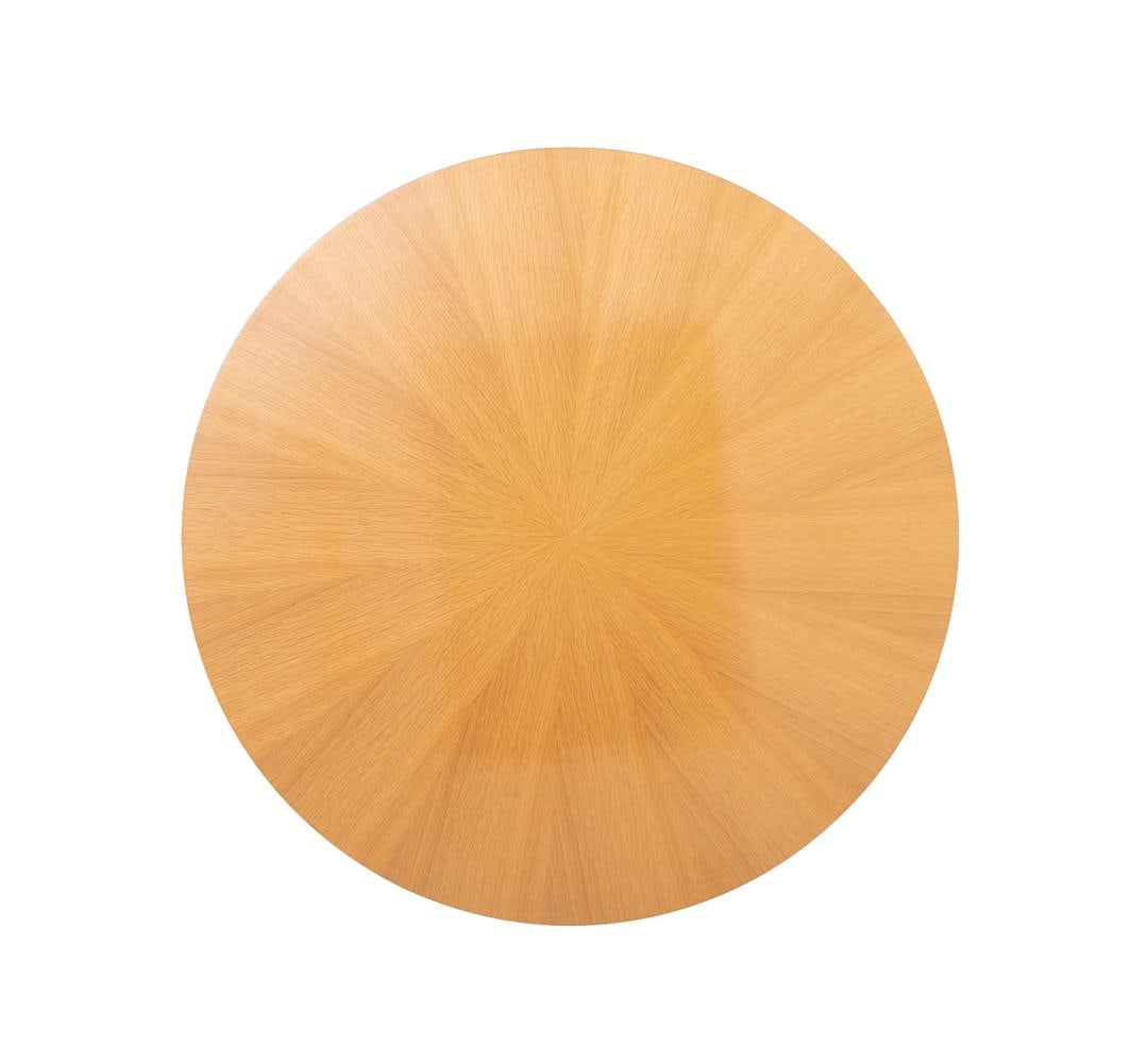 AN ASH CIRCULAR COFFEE TABLE, MODERN - 2