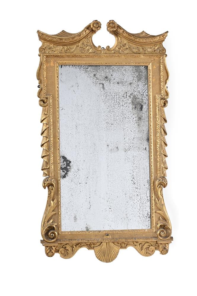 A CARVED WOOD AND GILT GESSO WALL MIRROR IN PALADIAN STYLE, PROBABLY SECOND HALF 19TH CENTURY (1 of 2)