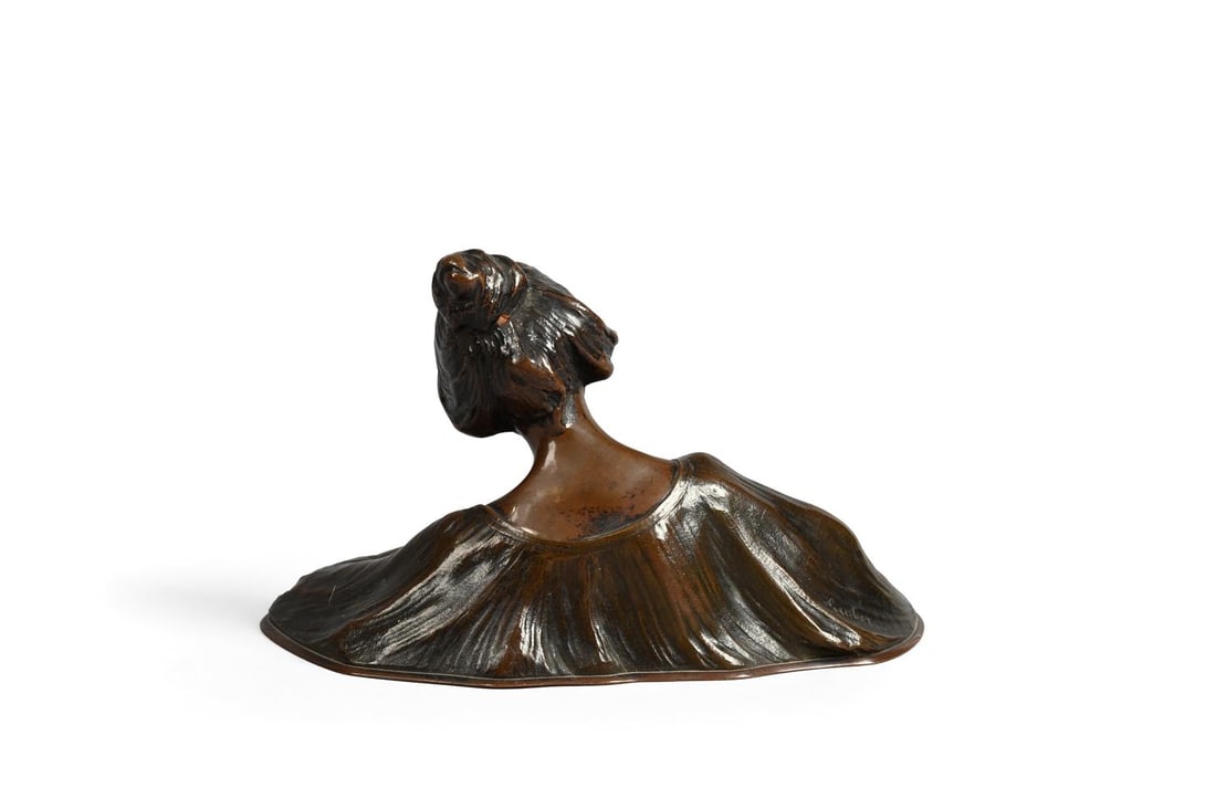 FRANZ GRUBER (AUSTRIAN, 1878-1945), A BRONZE BUST OF A LADY, ALONG WITH A SELECTION OF MARBLE EGGS - 4