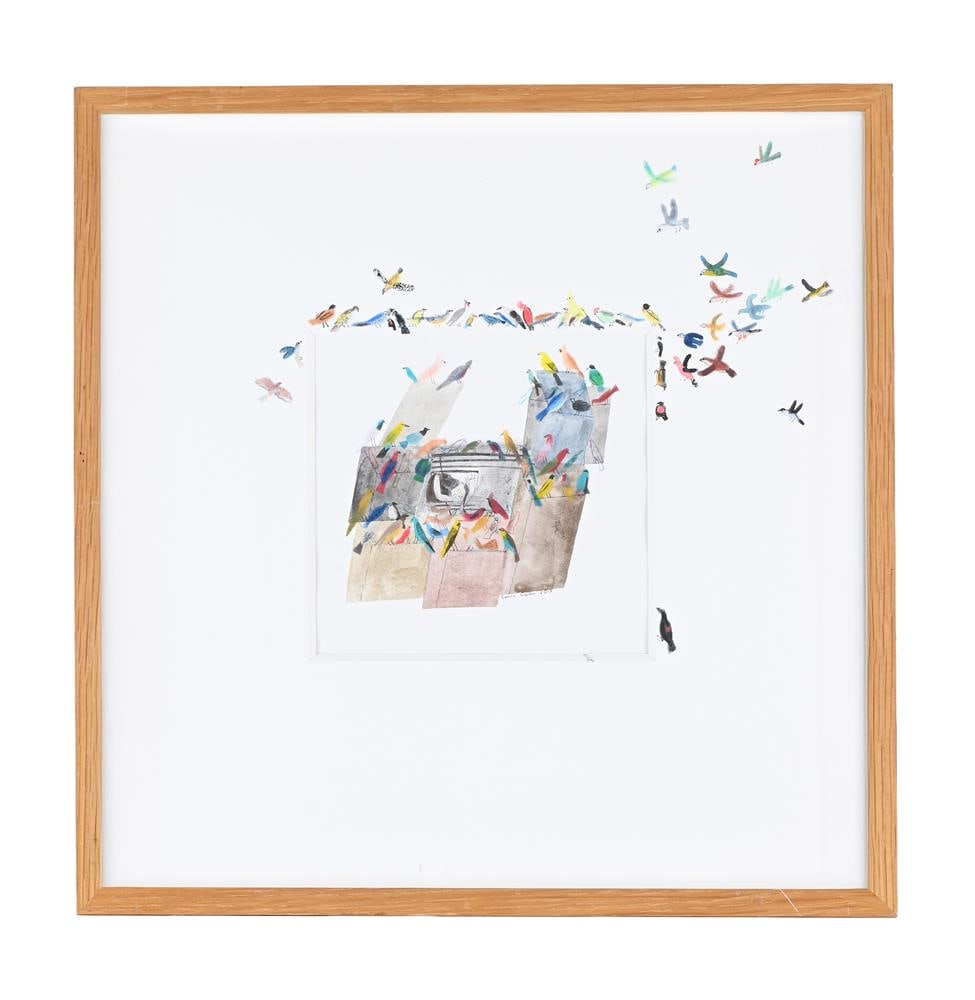 λ LAURA CARLIN (BRITISH B. 1980), BIRDS: λ LAURA CARLIN (BRITISH B. 1980) BIRDS Watercolour and pencil Signed and dated 2013 34 x 34cm (13¼ x 13¼ in.)