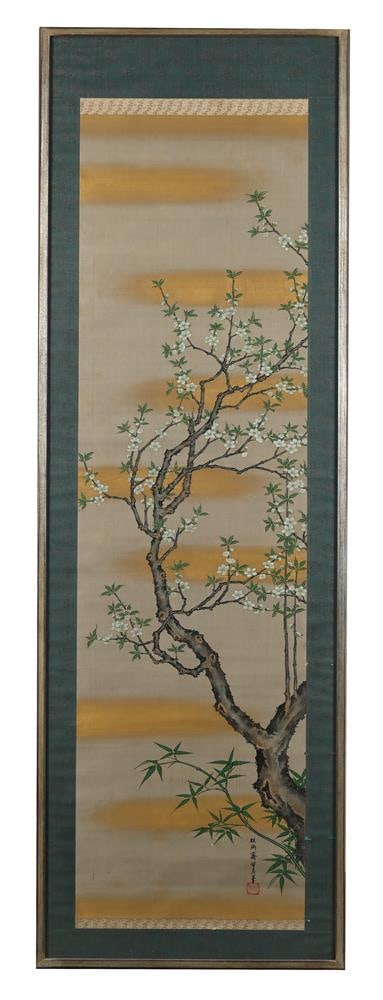 A JAPANESE FRAMED SCROLL, LATE 19TH TO EARLY 20TH CENTURY, ALONG WITH TWO OTHER SCROLLS - 4