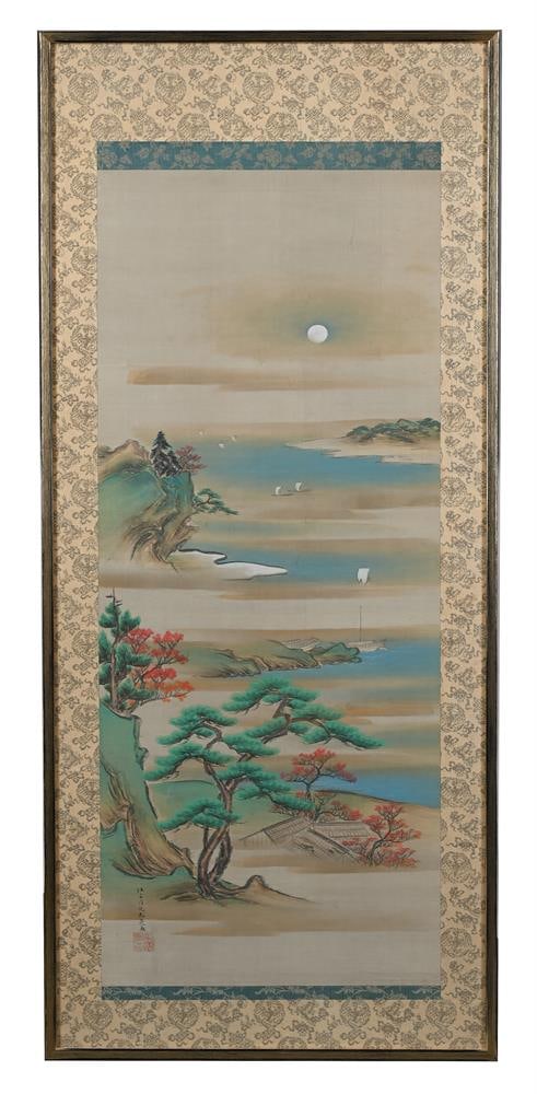 A JAPANESE FRAMED SCROLL, LATE 19TH TO EARLY 20TH CENTURY, ALONG WITH TWO OTHER SCROLLS - 5