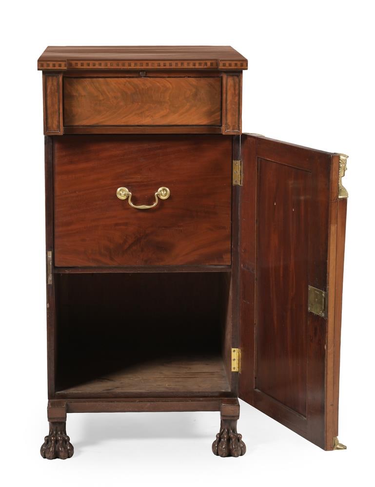 Y A PAIR OF FIGURED MAHOGANY, EBONY AND CHEQUER BANDED CUPBOARDS, CIRCA 1815 AND LATER - 3