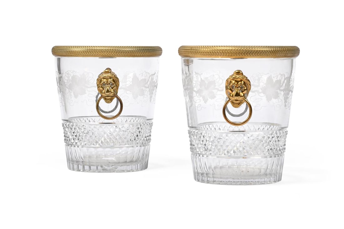 A PAIR OF GILT-METAL MOUNTED CRYSTAL CHAMPAGNE BUCKETS, PROBABLY BACCARAT OF PARIS, CIRCA 1900 - 3