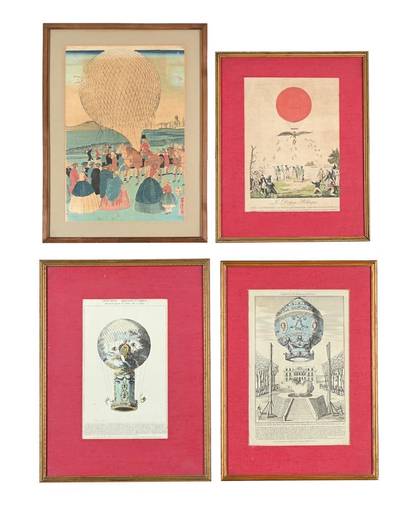 CONTINENTAL SCHOOL (19TH CENTURY), A COLLECTION OF ELEVEN PRINTS DEPICTING HOT AIR BALLOONS - 3