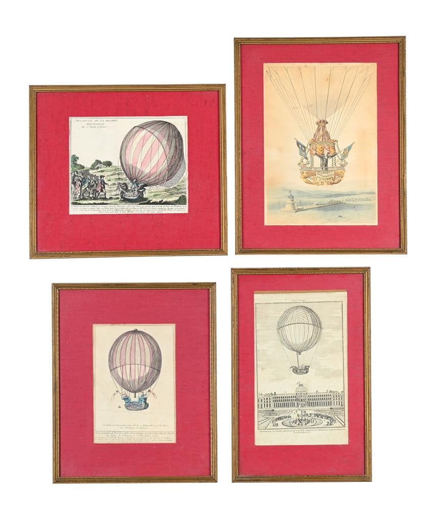 CONTINENTAL SCHOOL (19TH CENTURY), A COLLECTION OF ELEVEN PRINTS DEPICTING HOT AIR BALLOONS - 4