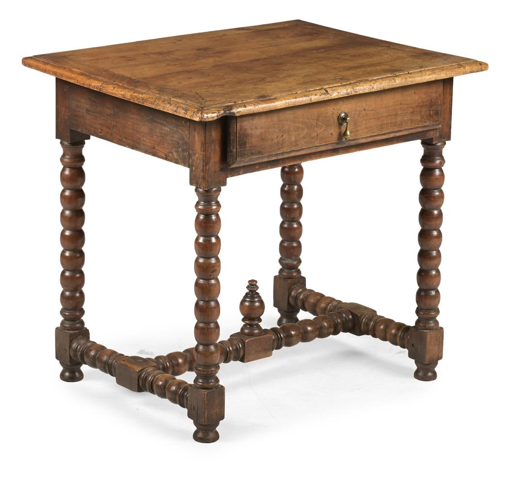 A FRUITWOOD AND WALNUT SIDE TABLE, FRENCH, LATE 17TH CENTURY (1 of 3)