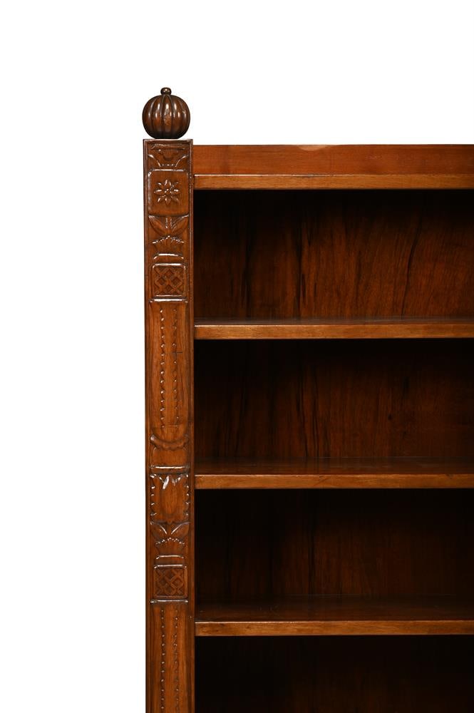 A MATCHED PAIR OF CARVED MAHOGANY OPEN BOOKCASES, FIRST HALF 20TH CENTURY AND LATER - 2