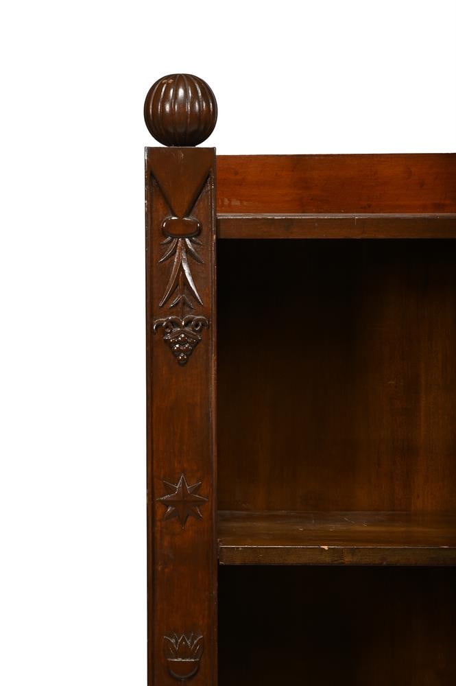 A MATCHED PAIR OF CARVED MAHOGANY OPEN BOOKCASES, FIRST HALF 20TH CENTURY AND LATER - 3