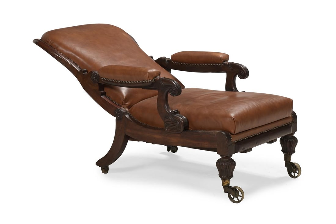 A WILLIAM IV MAHOGANY RECLINING LIBRARY ARMCHAIR, CIRCA 1830 - 3