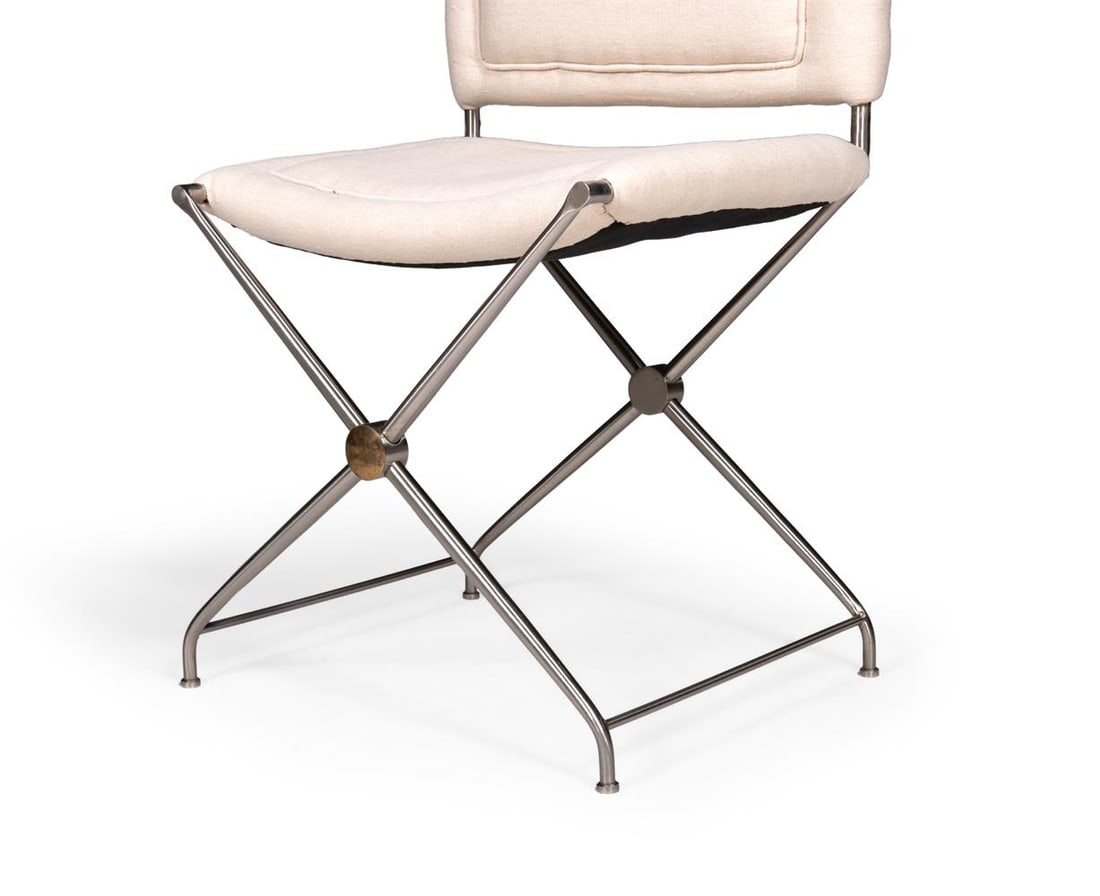 STYLE OF MAISON JANSEN, TWO PAIRS OF X-FRAME CHAIRS, CIRCA 1970s - 4