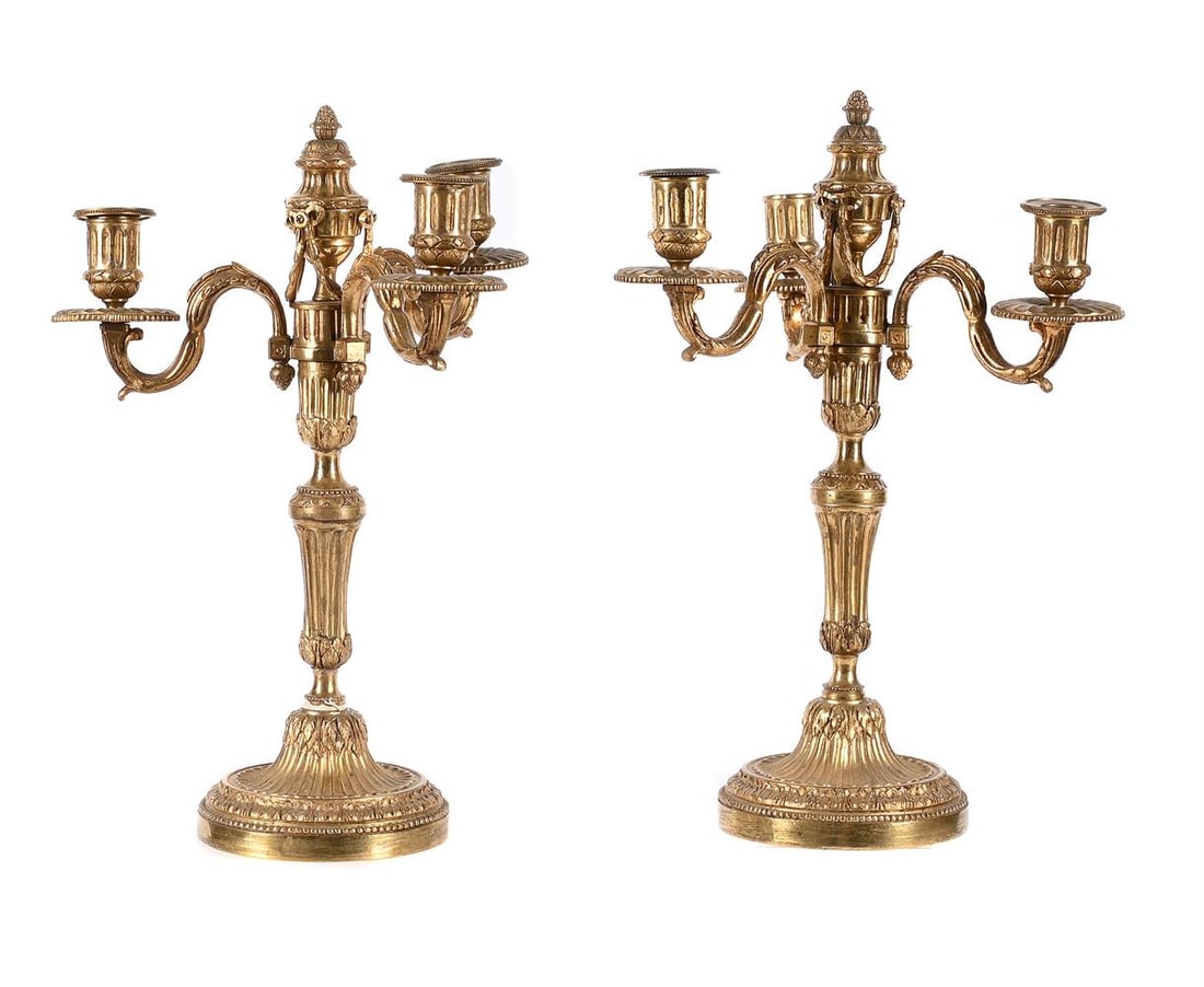 A PAIR OF LOUIS XV STYLE GILT-BRONZE AND MIXED METAL CANDELABRA, LATE 19TH CENTURY: A PAIR OF LOUIS XV STYLE GILT-BRONZE AND MIXED METAL CANDELABRA FRENCH, LATE 19TH CENTURY 41cm high Condition Report: PLEASE NOTE: ALL LOTS ARE LOCATED AT SACKVILLE WEST STORAGE IN ANDOVER (SP10 3SA)