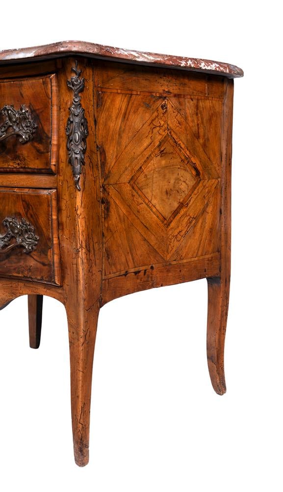 Y A TULIPWOOD, WALNUT, ORMOLU MOUNTED AND MARBLE-TOPPED PETIT COMMODE, FIRST QUARTER 18TH CENTURY - 2