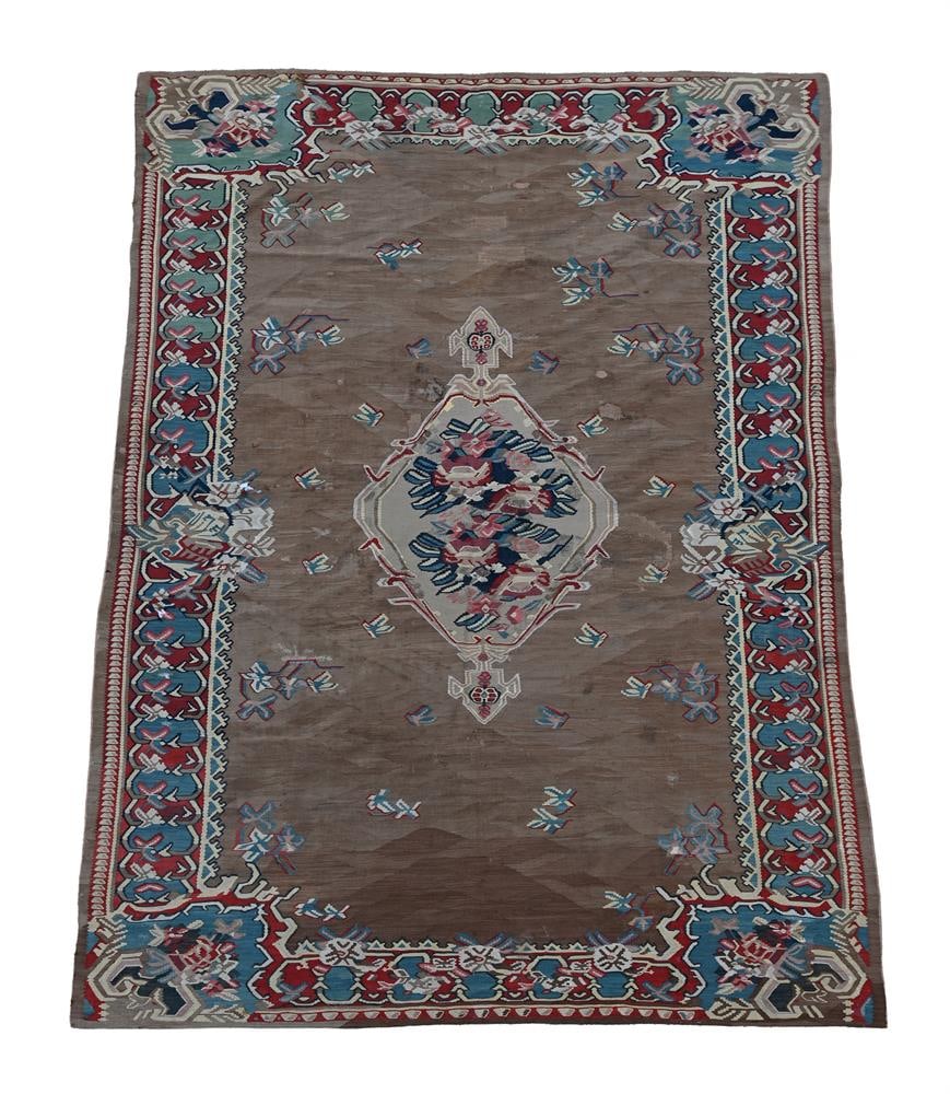 AN AUBUSSON STYLE CARPET, IN 18TH CENTURY STYLE, 20TH CENTURY: AN AUBUSSON STYLE CARPET IN 18TH CENTURY STYLE, 20TH CENTURY approximately 228.5 x 154.5cm Condition Report: PLEASE NOTE: ALL LOTS ARE LOCATED AT SACKVILLE WEST STORAGE IN ANDOVER (SP10 3SA) AND ARE