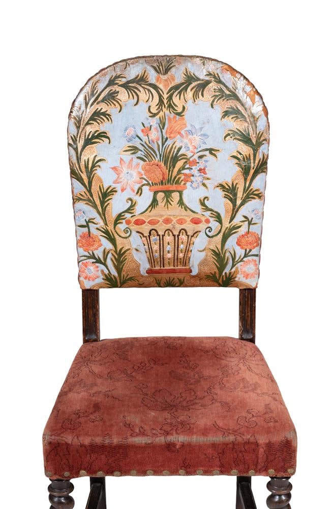A PAIR OF OAK AND UPHOLSTERED SIDE CHAIRS, LAST QUARTER 19TH CENTURY - 2